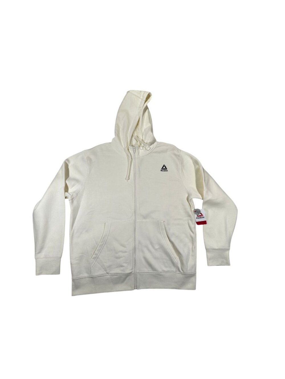 Reebok Mens XL Full-Zip Hoodie Papyrus Cotton Blend Casual Classic Style